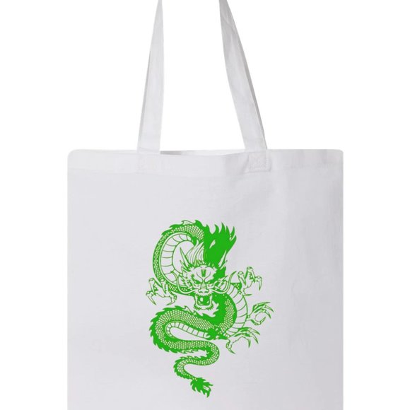 90S RETRO E-GIRL E-BOY CHINESE DRAGON GREEN STYLE DESIGN - Picture 1 of 1